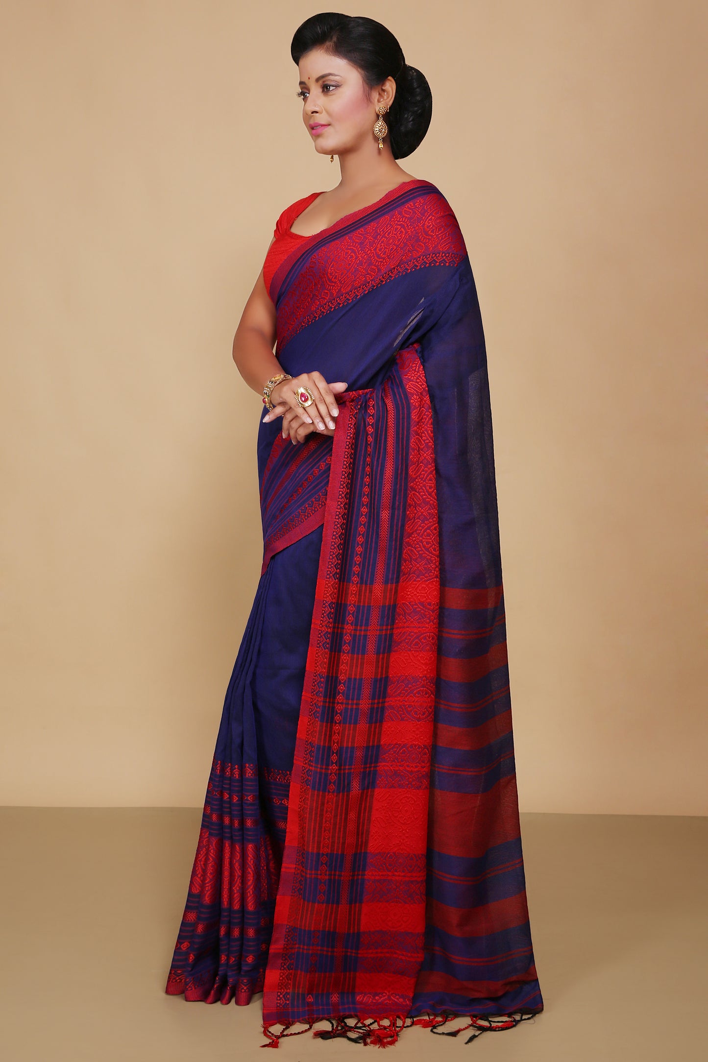 mahapar cotton saree (Blue)