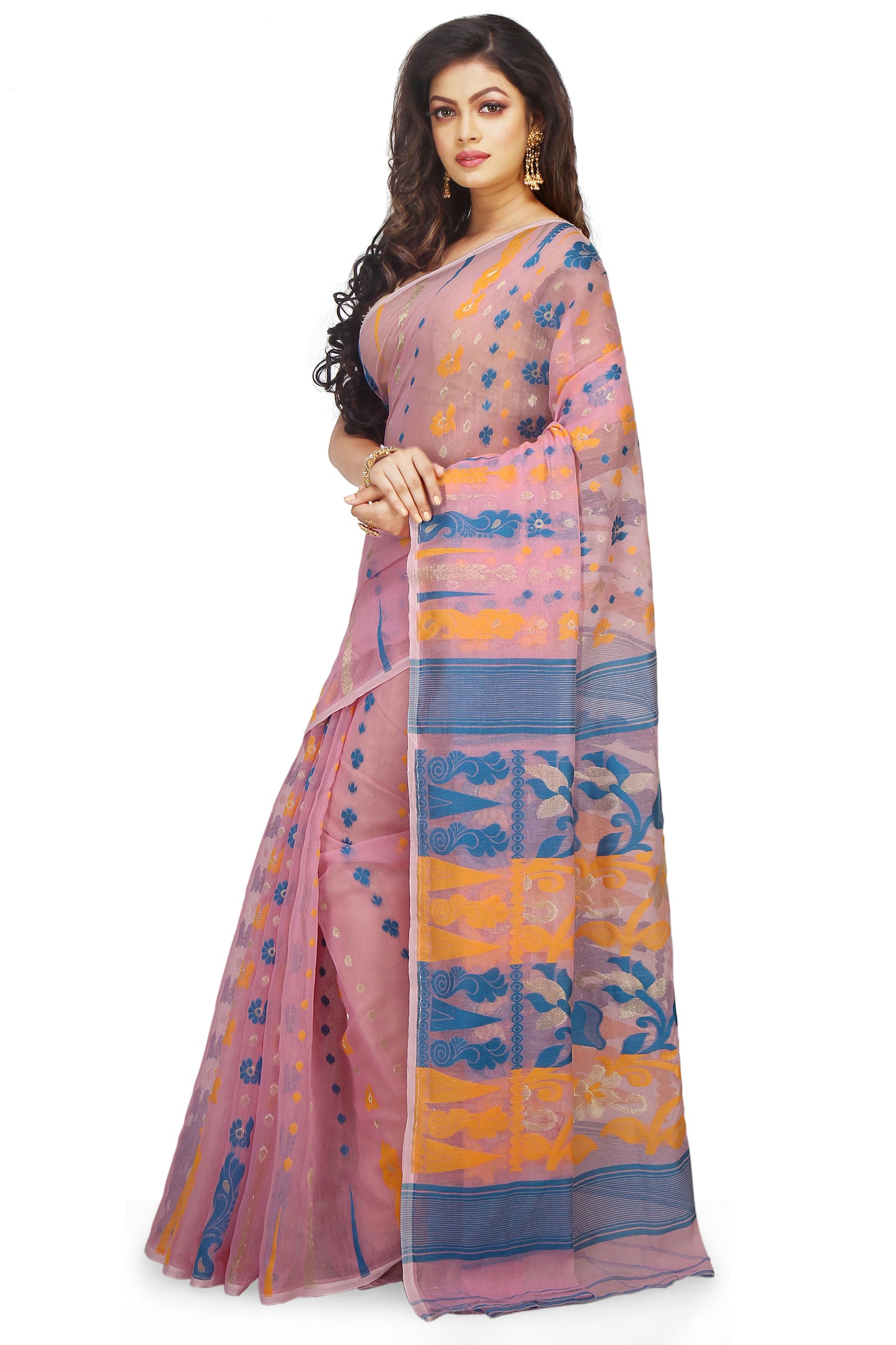 Exclusive Soft Dhakai Padma Pata Jamdani Sarees (Pink)