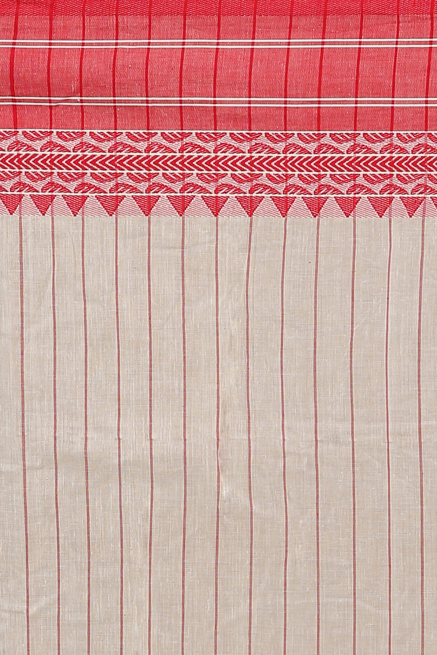 Pure traditional Tangail weaving pattern saree (White Red)